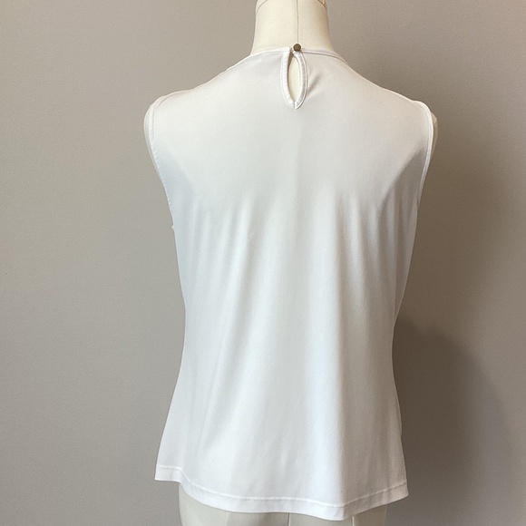 Calvin Klein Pleated Front Crew Neck Sleeveless Tank - PL - Picture 3 of 6